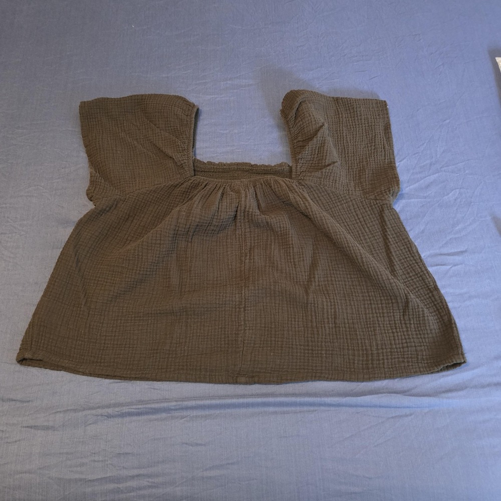 Joyspun Sleepshirt Womens 2X Black 100% Cotton Gaze Babydoll Short Sleeve Lounge - Picture 3 of 7